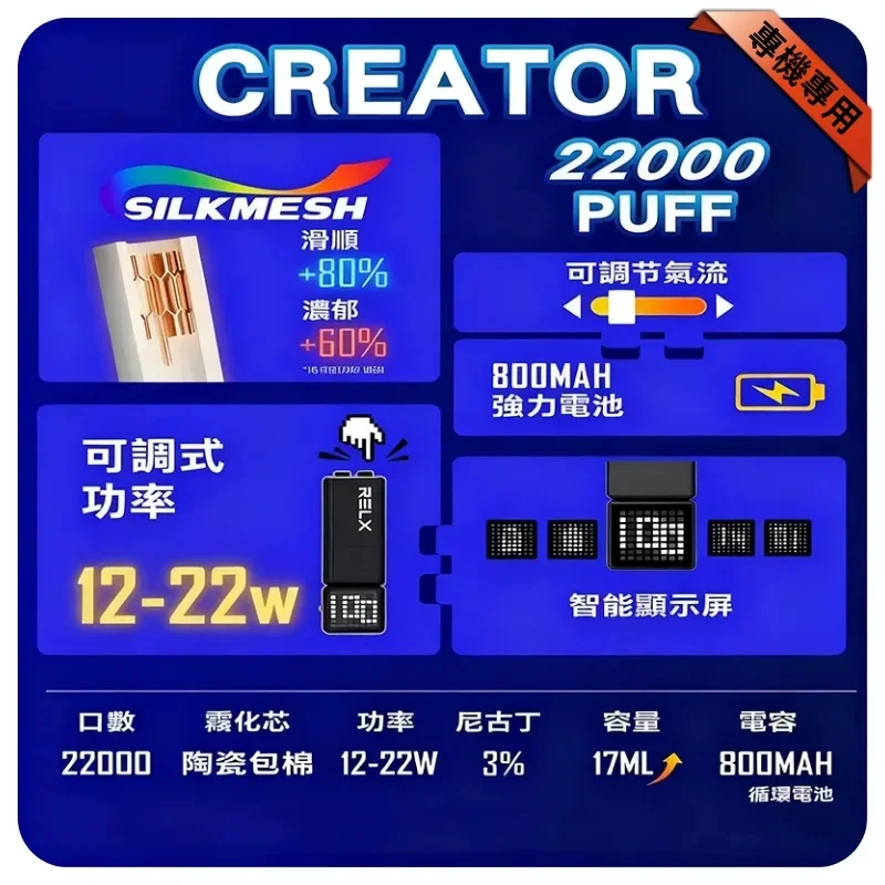 RELX Creator 22000口拋棄式電子煙 | 悅刻積木一次性電子煙